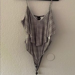 Hounds Tooth Bodysuit Top